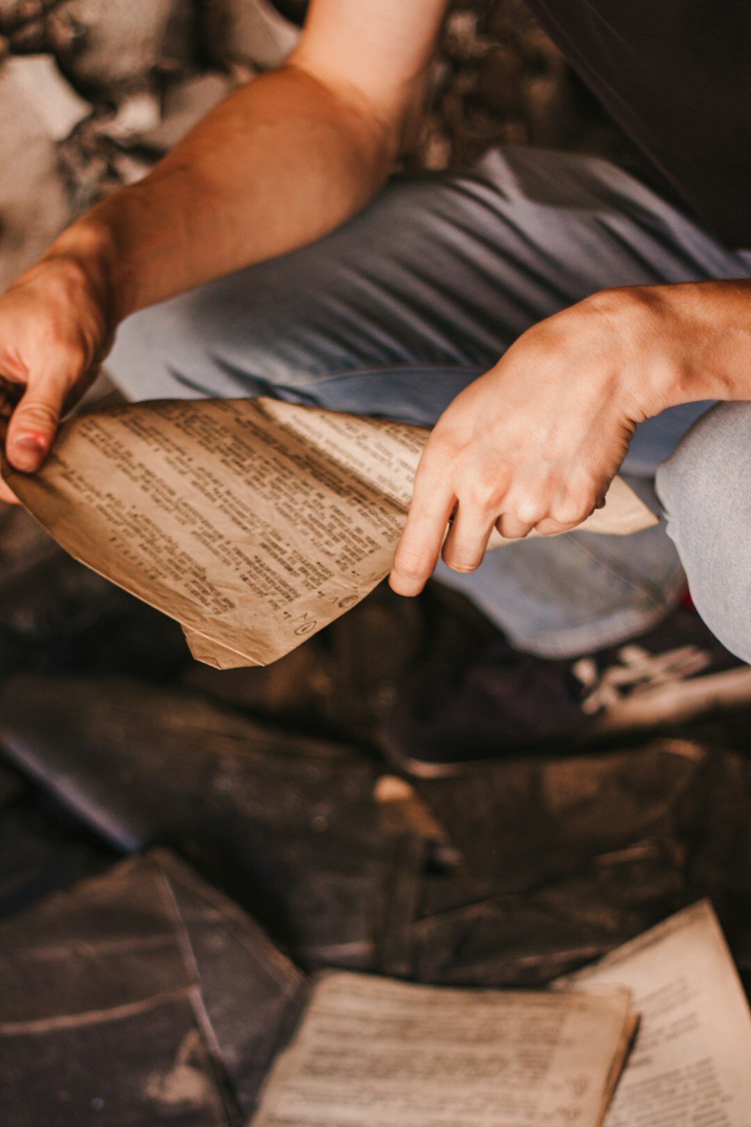 detective investigating old documents